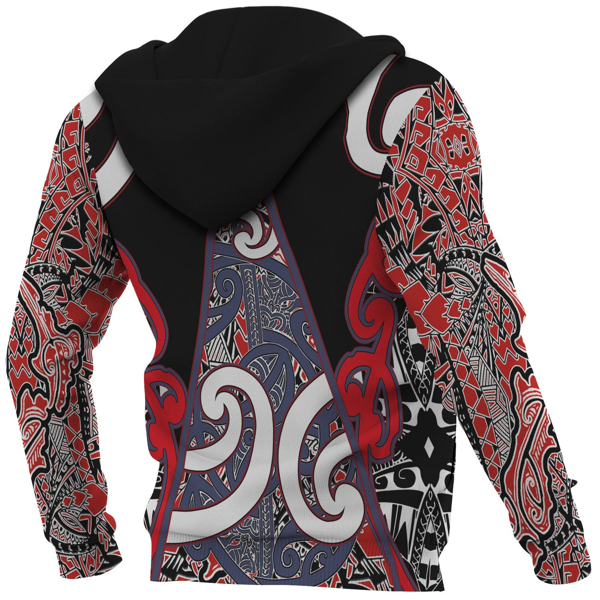 Maori Rugby Hoodie Mangu - Polynesian Pride
