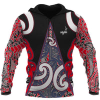 Maori Rugby Hoodie Mangu Unisex Black - Polynesian Pride