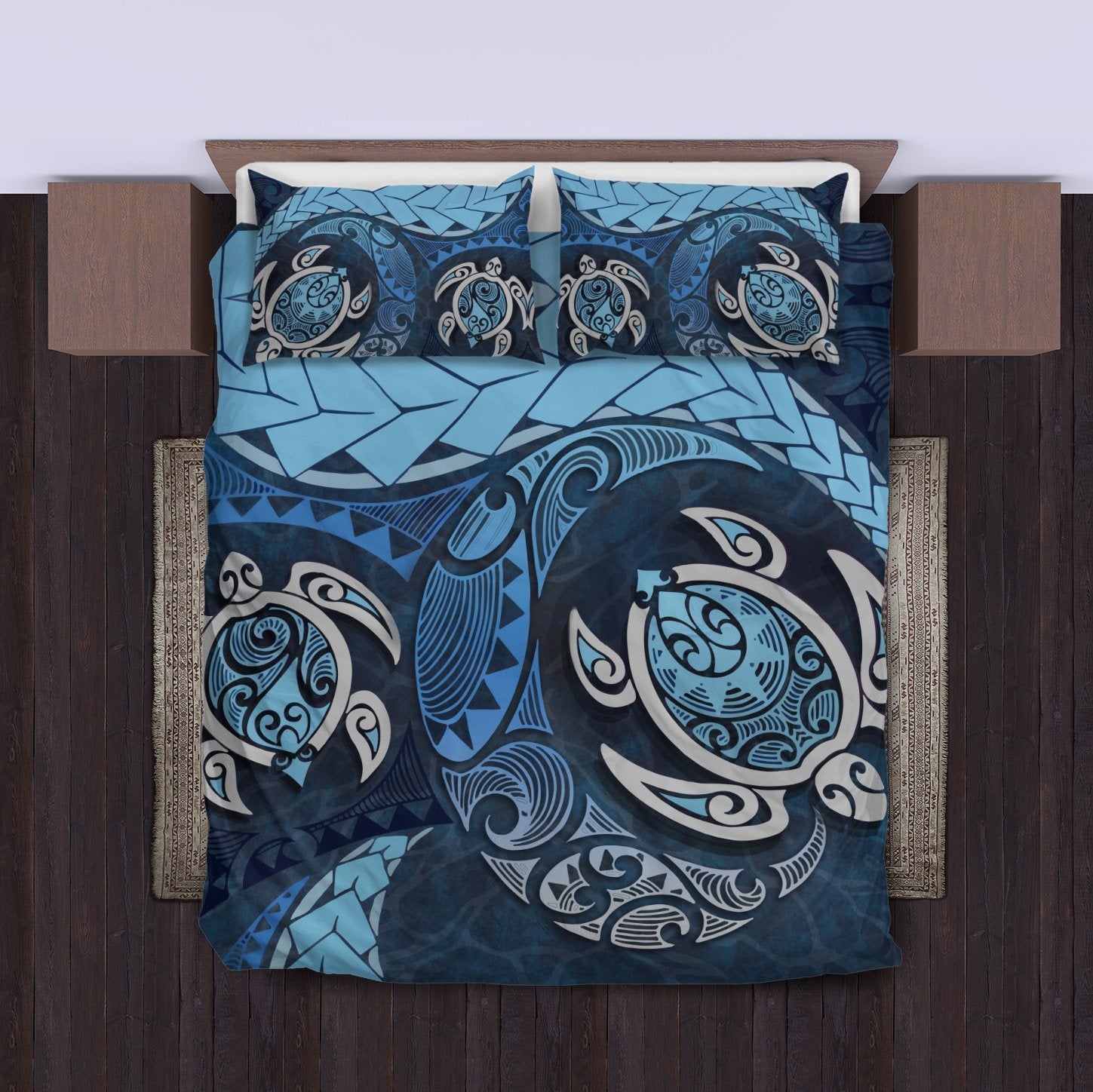 Maori Turtles New Zealand Bedding Set - Blue Blue - Polynesian Pride