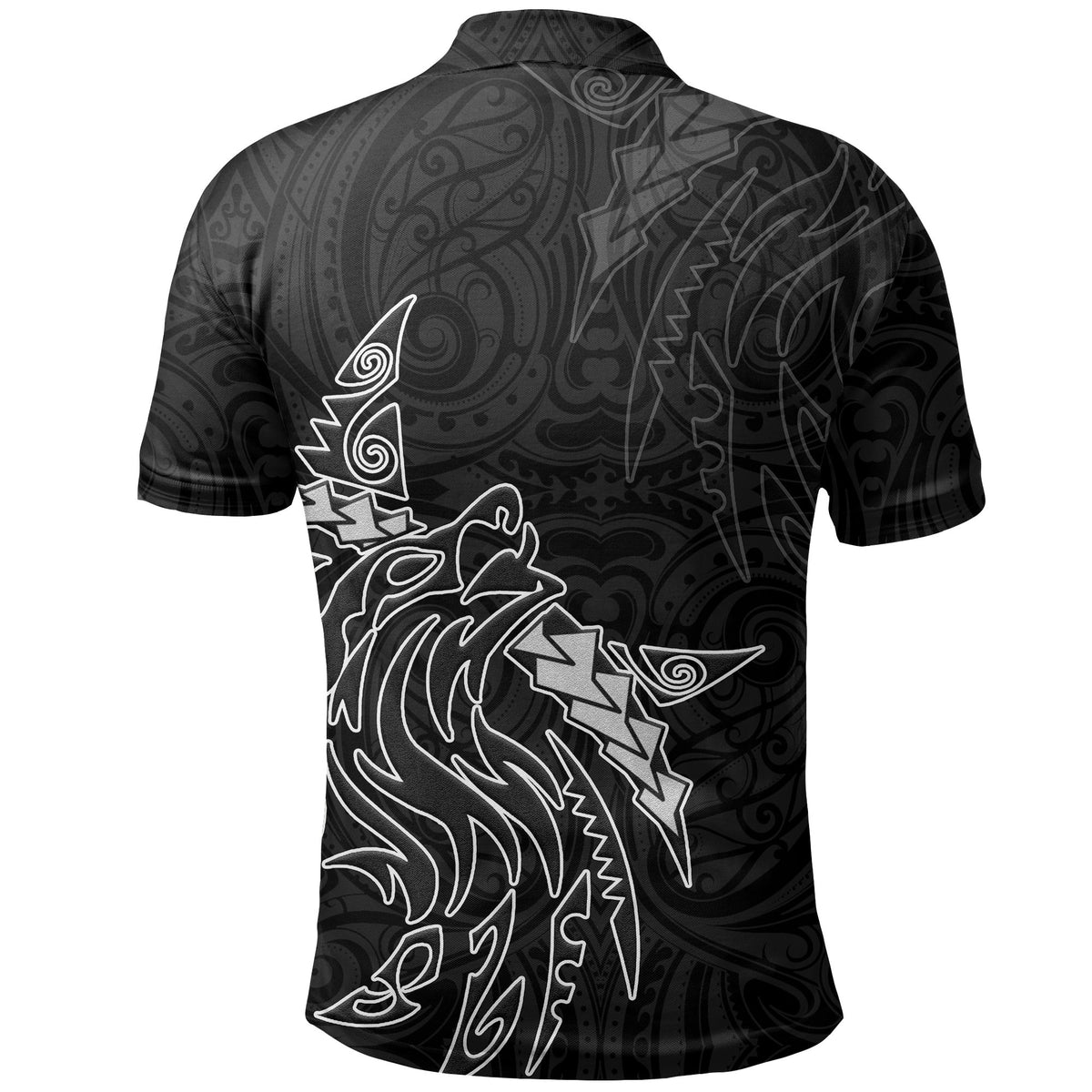 New Zealand Maori Polo Shirt, Maori Wolf Tattoo Golf Shirts - Polynesian Pride