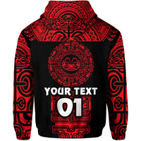 Custom Marquesas Islands Zip Hoodie Marquesan Tattoo Simplified Version Red LT8 - Polynesian Pride