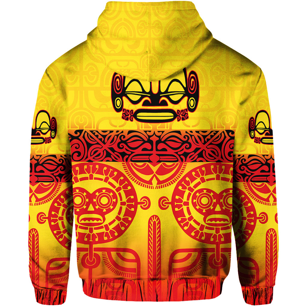 Marquesas Islands Zip Hoodie Marquesan Tattoo Special Style Gradient Yellow LT8 - Polynesian Pride