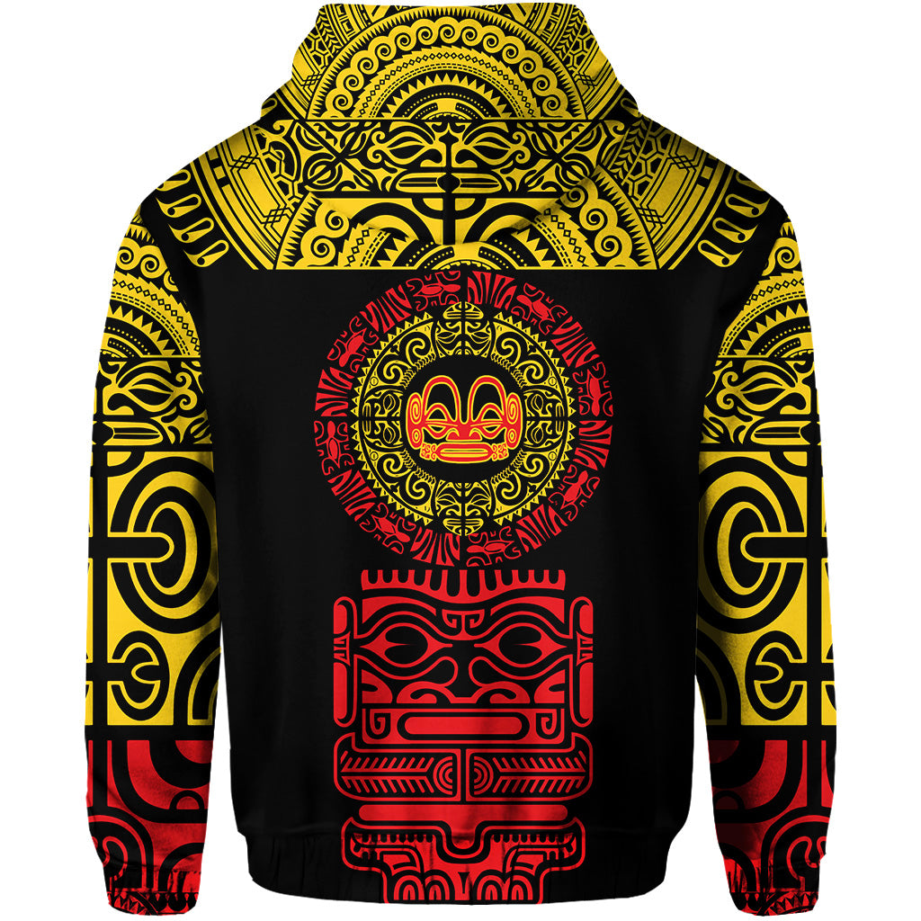 Marquesas Islands Zip Hoodie Marquesan Tattoo Simplified Version Yellow LT8 - Polynesian Pride