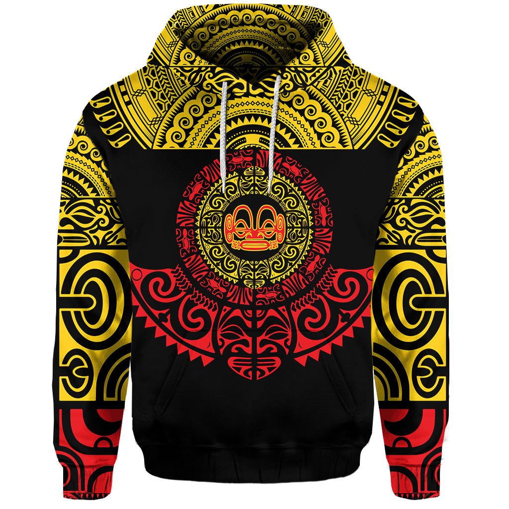 Custom Marquesas Islands Hoodie Marquesan Tattoo Simplified Version Yellow LT8 - Polynesian Pride
