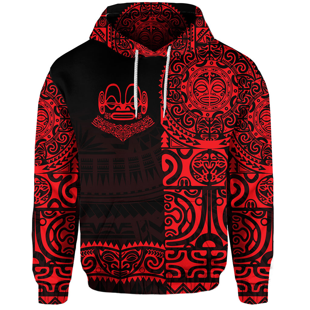 Custom Marquesas Islands Hoodie Marquesan Tattoo Unique Style Red LT8 - Polynesian Pride