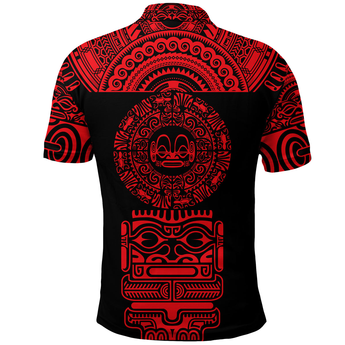 Marquesas Islands Polo Shirt Marquesan Tattoo Simplified Version Red LT8 - Polynesian Pride