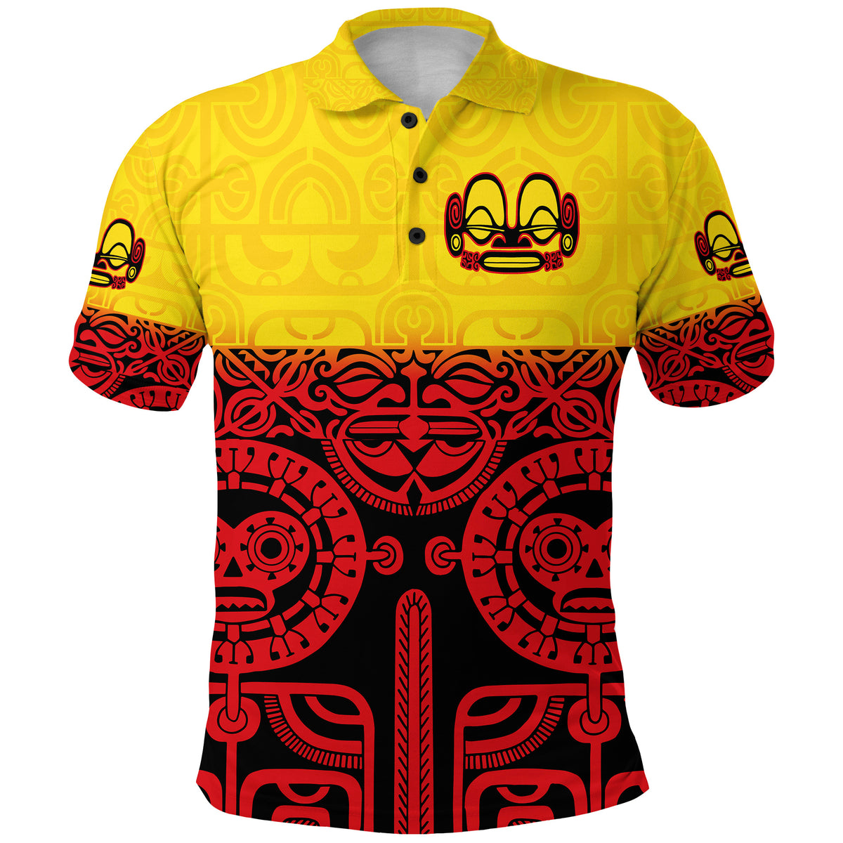 Marquesas Islands Polo Shirt Marquesan Tattoo Special Style Gradient Red LT8 - Polynesian Pride