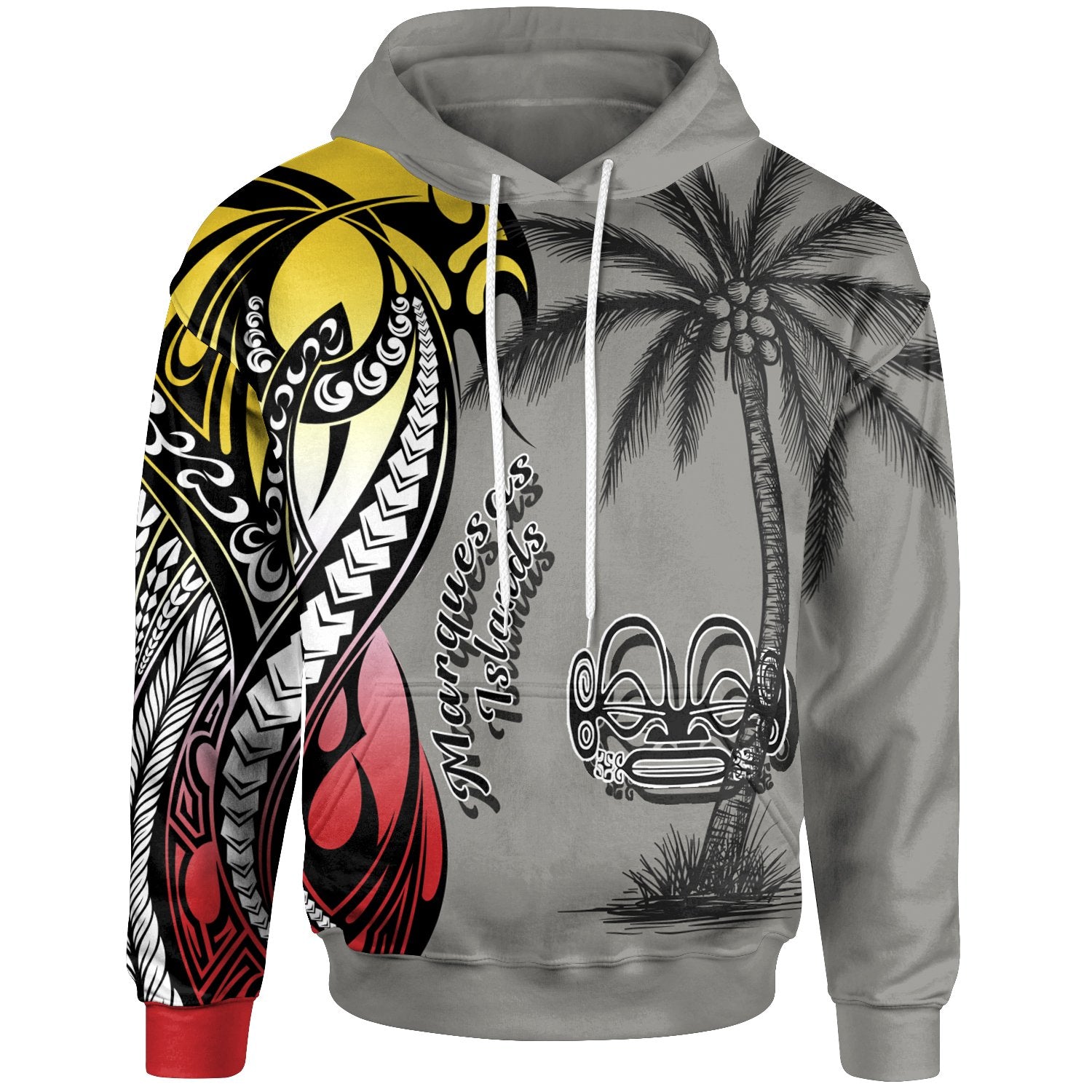 Marquesas Islands Hoodie Classical Coconut Tree Unisex Gray - Polynesian Pride