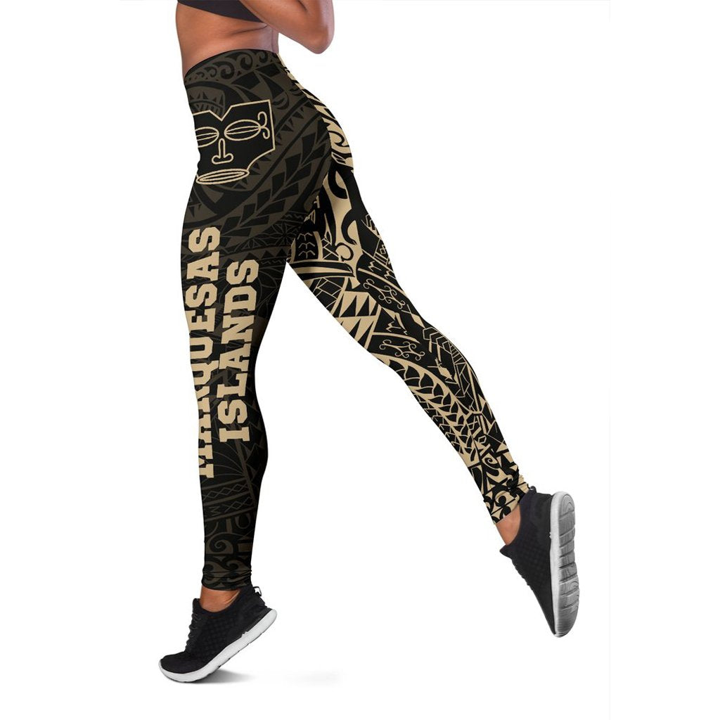 Marquesas Islands Special Leggings A7 Black - Polynesian Pride