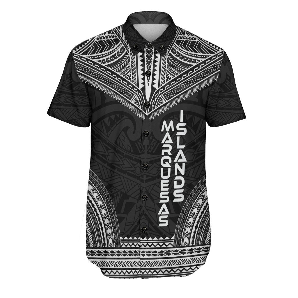 Marquesas Islands Polynesian Chief Shirt - Black Version Men Black - Polynesian Pride