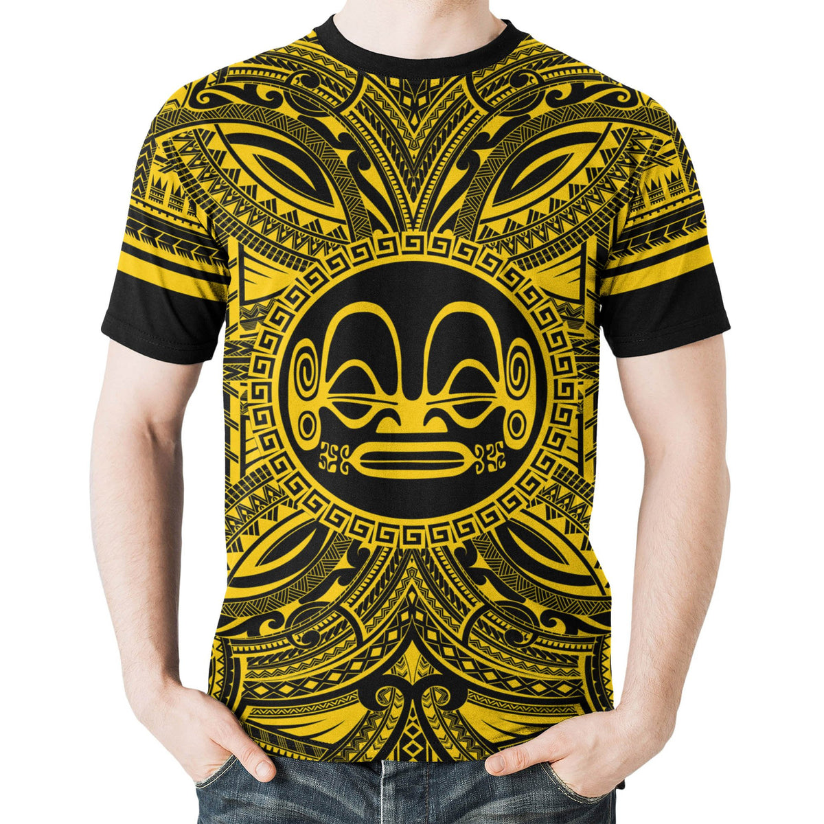 Marquesas Islands All T Shirt Marquesas Islands Coat Of Arms Polynesian Gold Black - Polynesian Pride