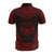 Marquesas Islands Custom Polo Shirt Tiki Face Polynesian Chief Tattoo Red Version - Polynesian Pride