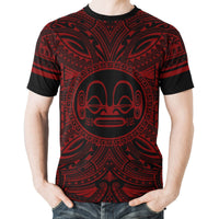 Marquesas Islands All T Shirt Marquesas Islands Coat Of Arms Polynesian Red Black - Polynesian Pride