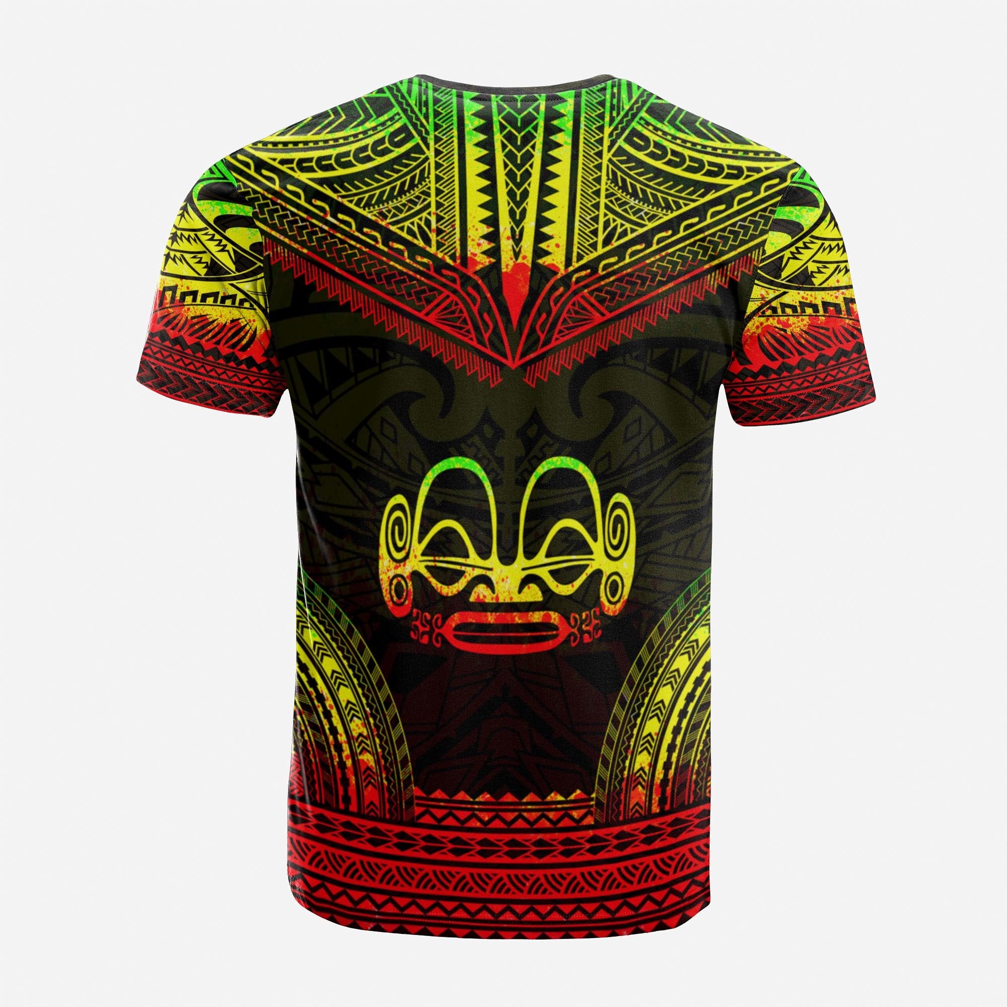 Marquesas Islands Custom T Shirt Marquesas Islands Tiki Face Polynesian Chief Tattoo Reggae Version Unisex Reggae - Polynesian Pride