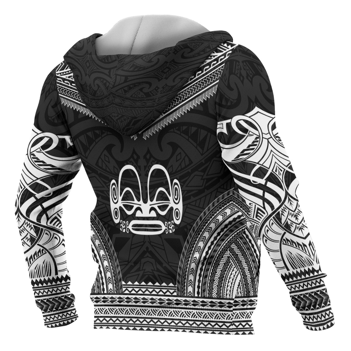 Marquesas Islands Polynesian Chief Custom Hoodie Black Version - Polynesian Pride