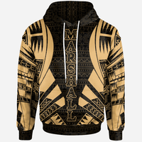 Marshall Islands All Over Hoodie Gold Tattoo Style Unisex Gold - Polynesian Pride