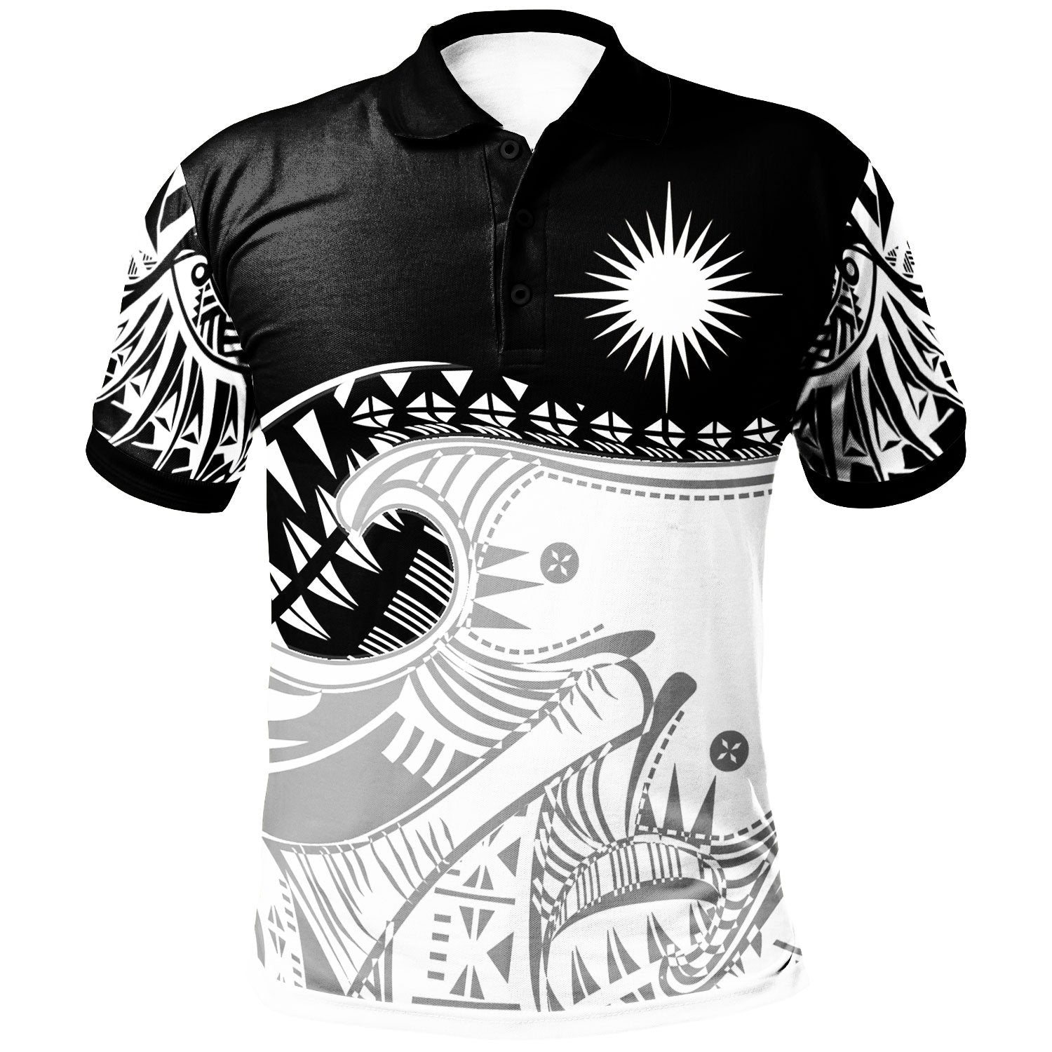 Marshall Island Custom Polo Shirt Dynamic Sport Style Unisex Black - Polynesian Pride