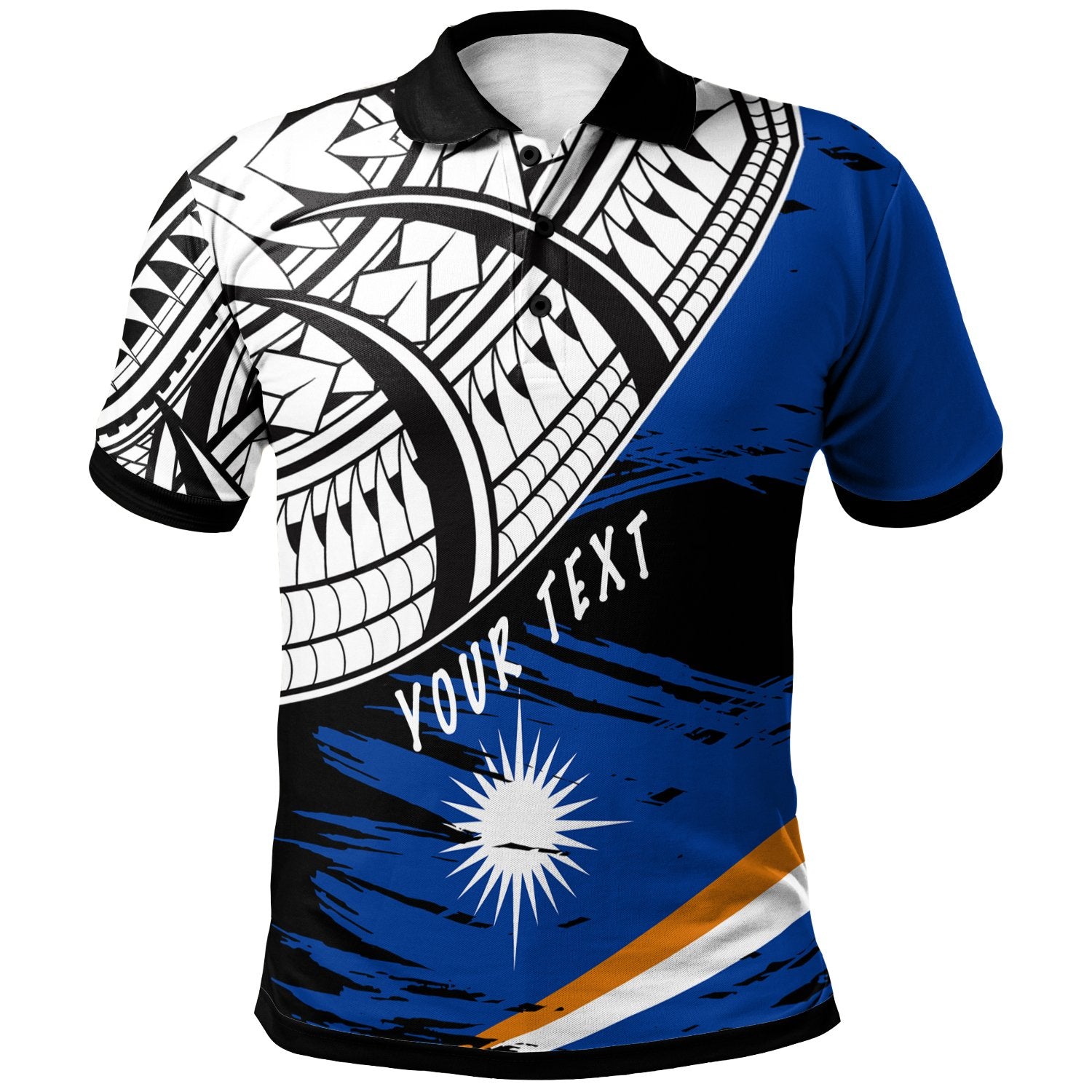 Marshall Islands Custom Polo Shirt Marshall Islands Flag Style With Claw Papptern Unisex Blue - Polynesian Pride