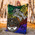 Marshall Islands Premium Blanket - Rainbow Polynesian Pattern Crest - Polynesian Pride