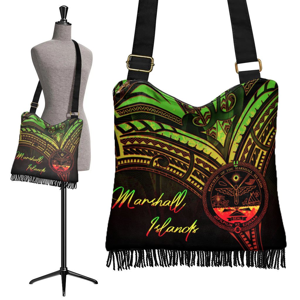 Marshall Islands Boho Handbag - Reggae Color Cross Style - Polynesian Pride
