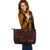 Marshall Islands Leather Tote - Red Color Cross Style - Polynesian Pride