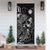 Marshall Islands Door Cover Turtle Hibiscus Black - Polynesian Pride