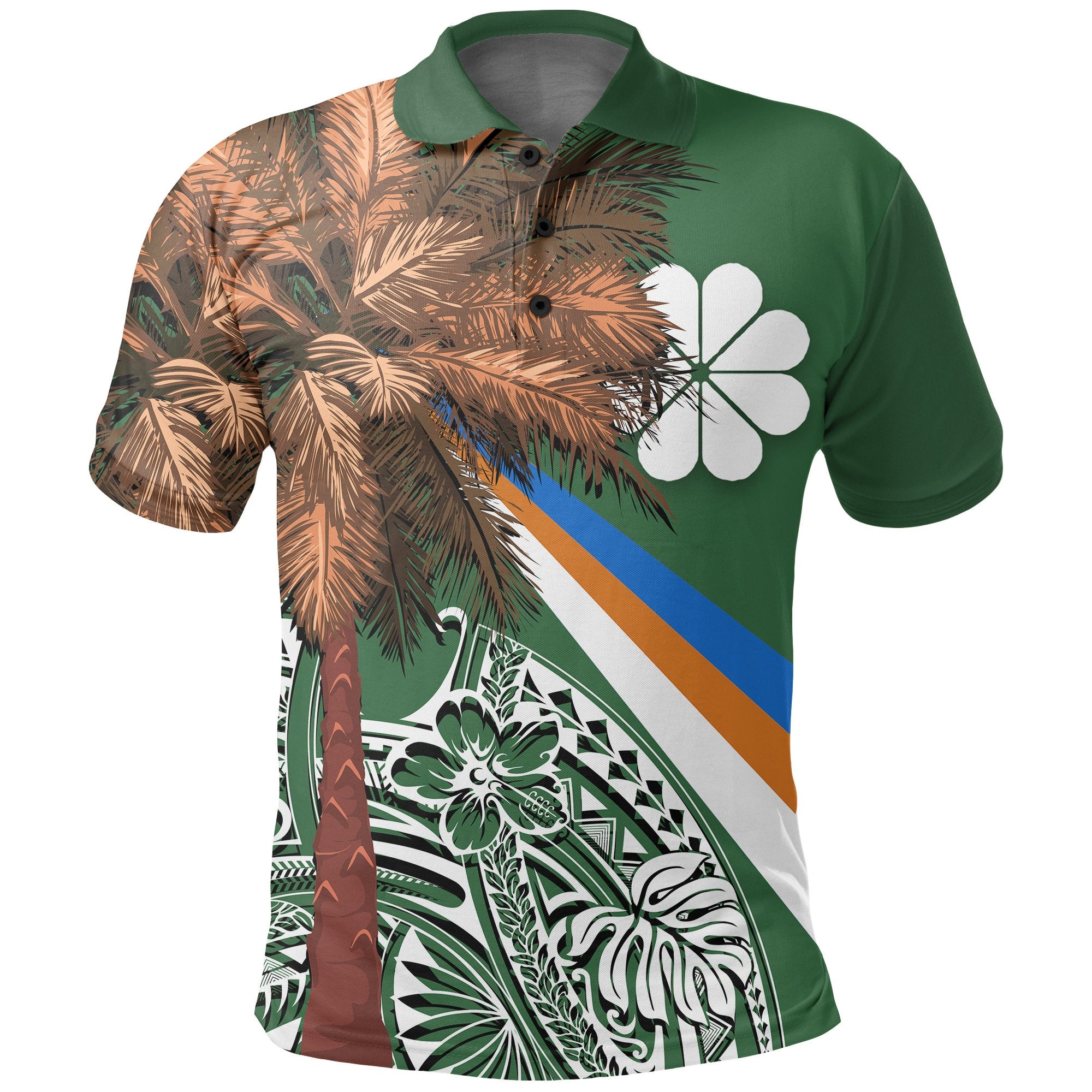 Marshall Islands Polynesian Polo Shirt Kwajalein Atoll Palm Tree Unisex Green - Polynesian Pride