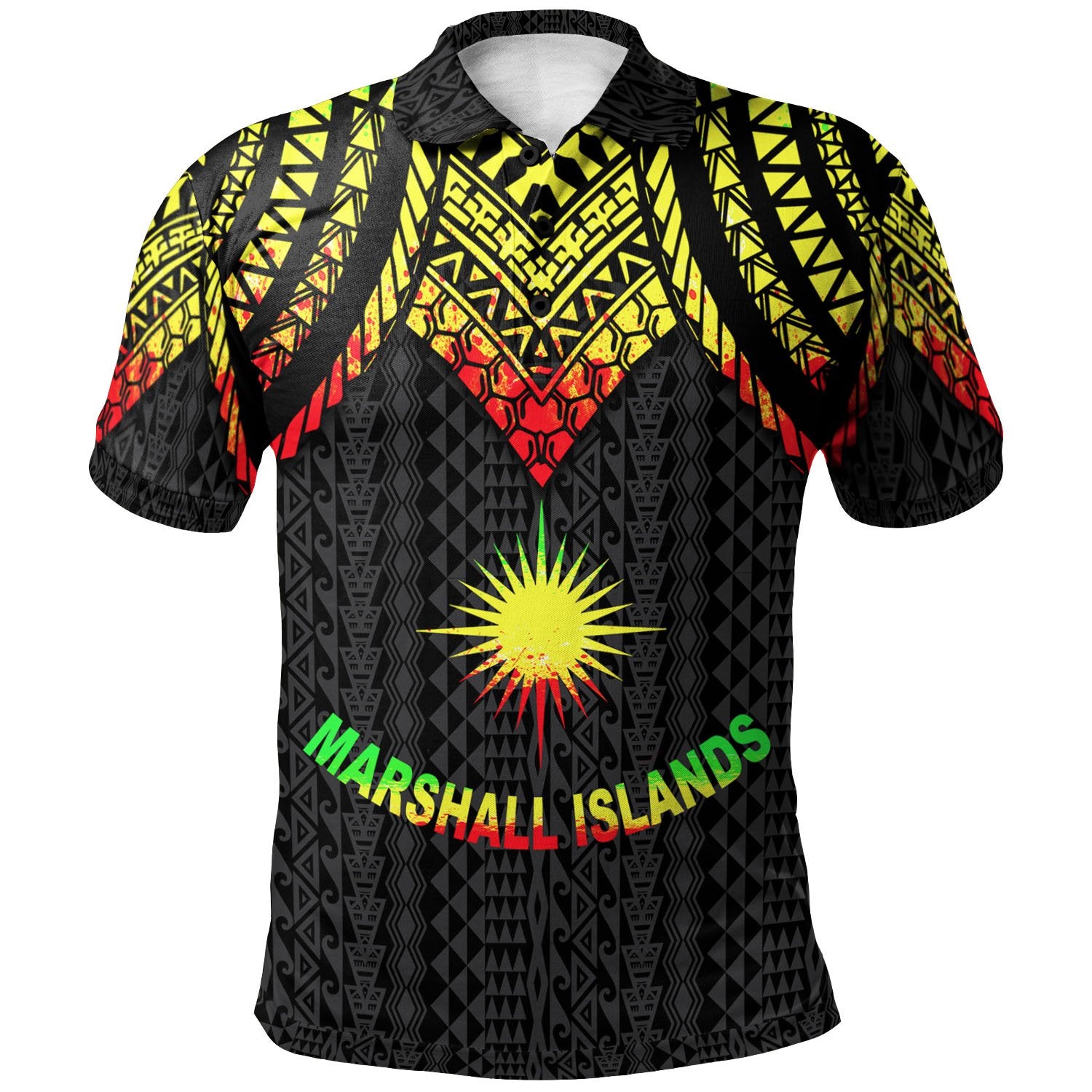 Marshall Islands Polo Shirt Polynesian Armor Style Reagge Unisex Reggae - Polynesian Pride