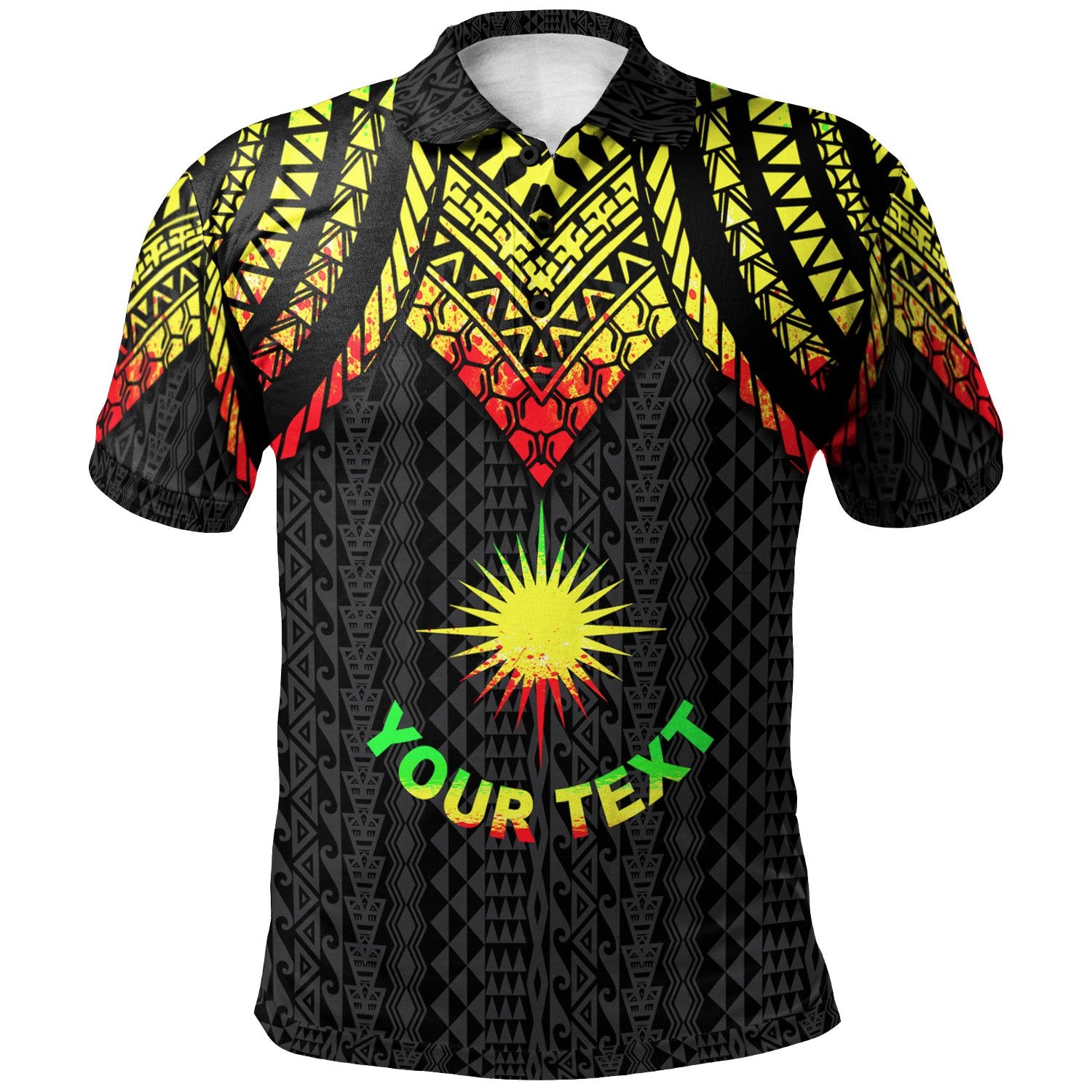 Marshall Islands Custom Polo Shirt Polynesian Armor Style Reagge Unisex Reggae - Polynesian Pride