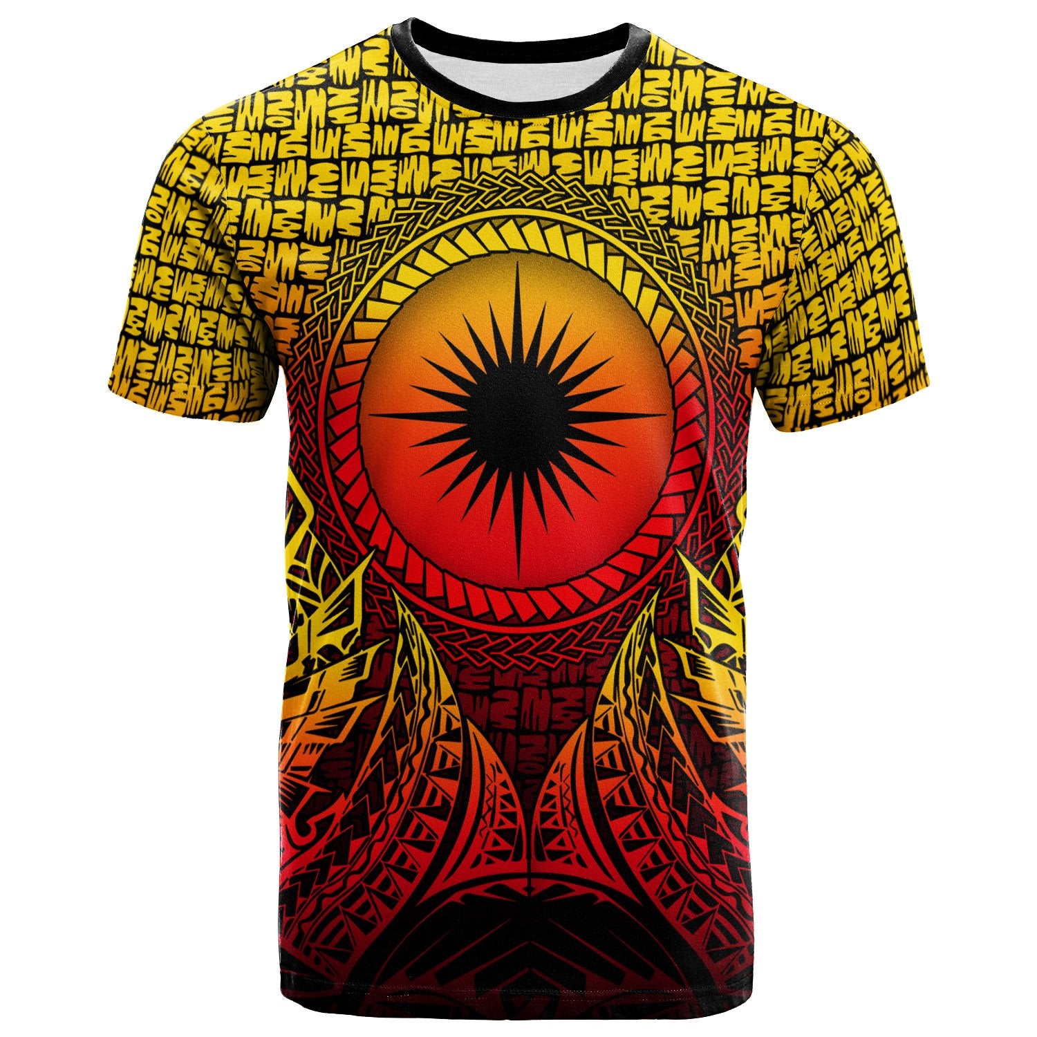 Marshall Islands T Shirt Circle Pattern Yellow Unisex Yellow - Polynesian Pride