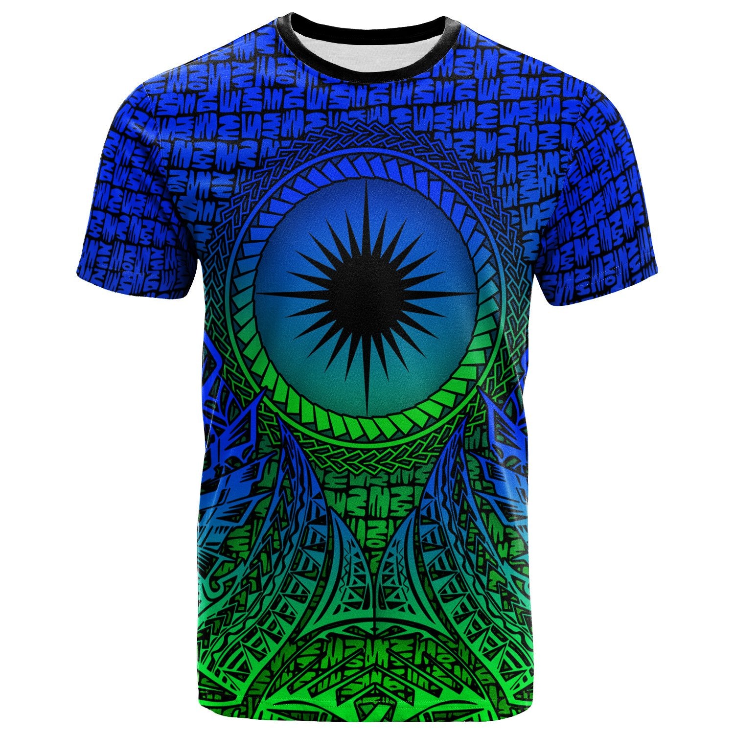 Marshall Islands T Shirt Circle Pattern Blue Unisex Blue - Polynesian Pride