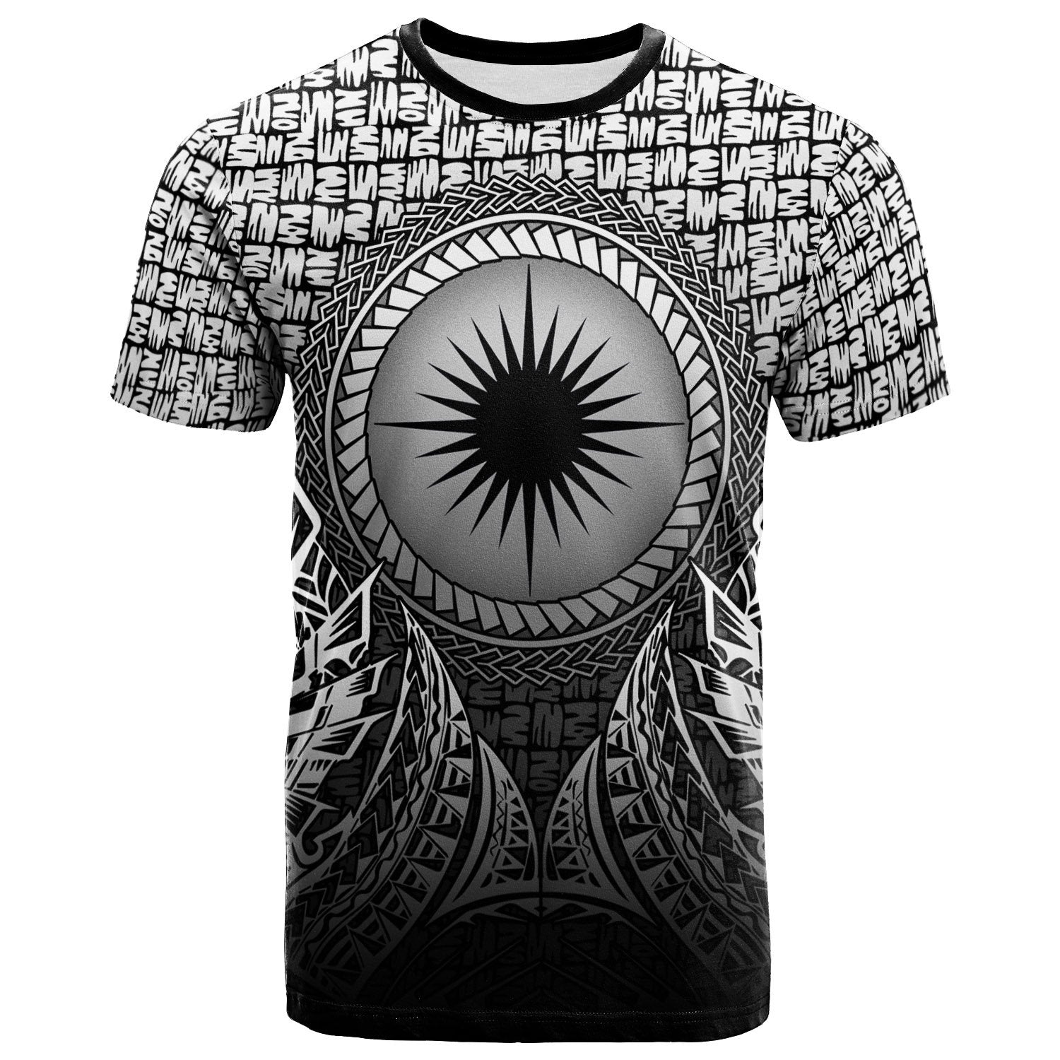 Marshall Islands T Shirt Circle Pattern Black Unisex Black - Polynesian Pride