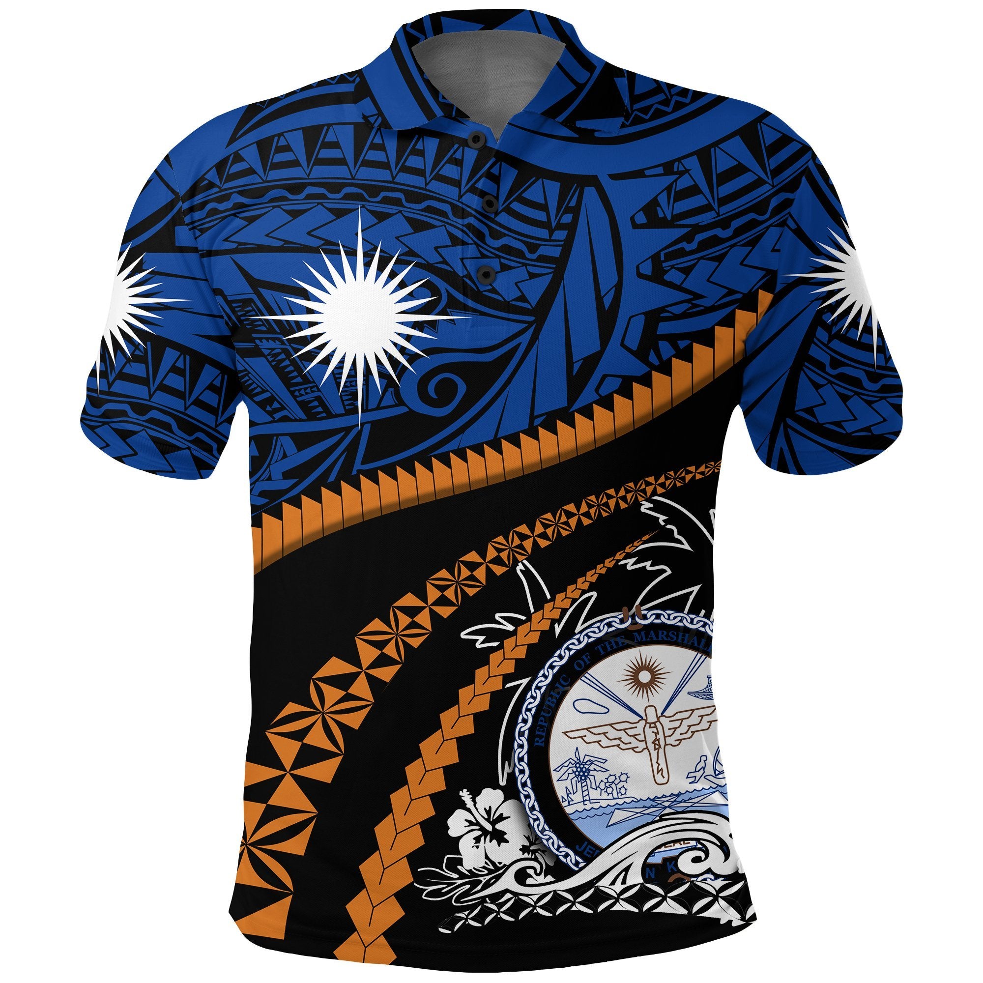 Marshall Islands Polo Shirt Road to Hometown Unisex Blue - Polynesian Pride