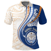 Marshall Islands Polo T Shirt Marshall Islands Flag Seal Kanaloa Tatau Gen MH K7 Unisex Blue - Polynesian Pride