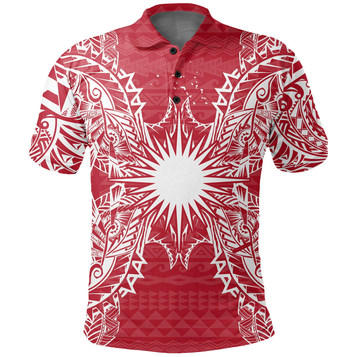 Marshall Islands Polo Shirt Marshall Islands Flag Map Polynesian Tattoo Red White Unisex Red - Polynesian Pride