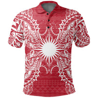Marshall Islands Polo Shirt Marshall Islands Flag Map Polynesian Tattoo Red White Unisex Red - Polynesian Pride