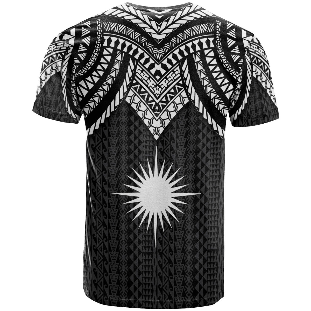 Marshall Islands Custom T Shirt Polynesian Armor Style Black - Polynesian Pride