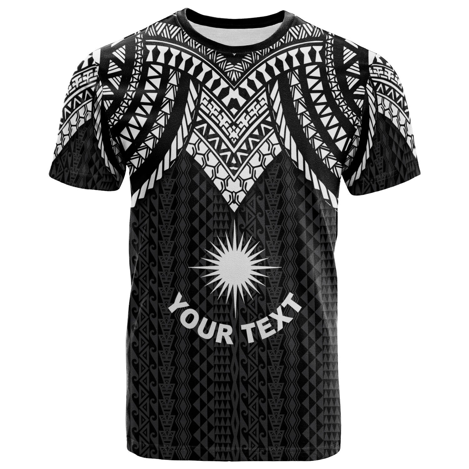 Marshall Islands Custom T Shirt Polynesian Armor Style Black Unisex Black - Polynesian Pride