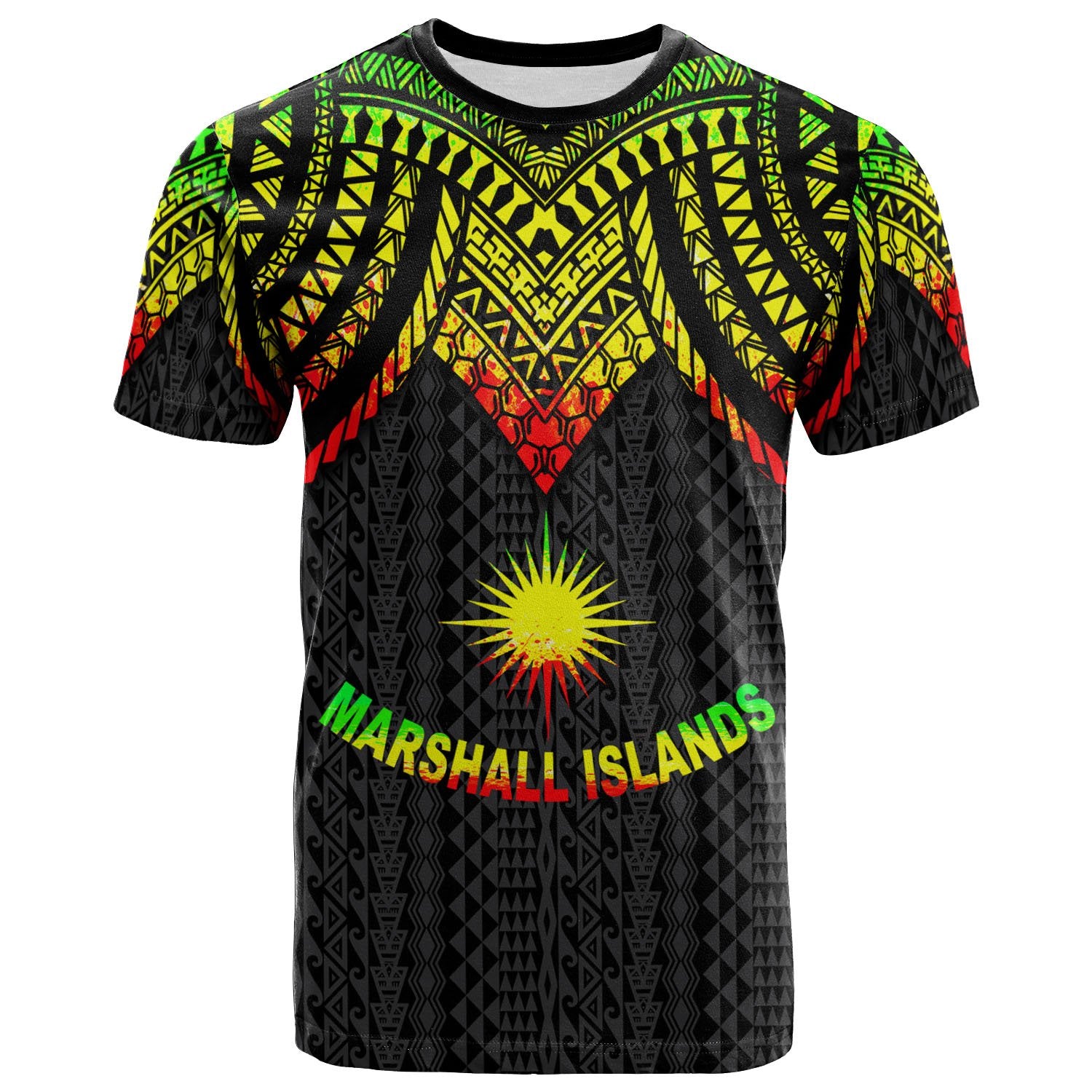 Marshall Islands T Shirt Polynesian Armor Style Reagge Unisex Reagge - Polynesian Pride