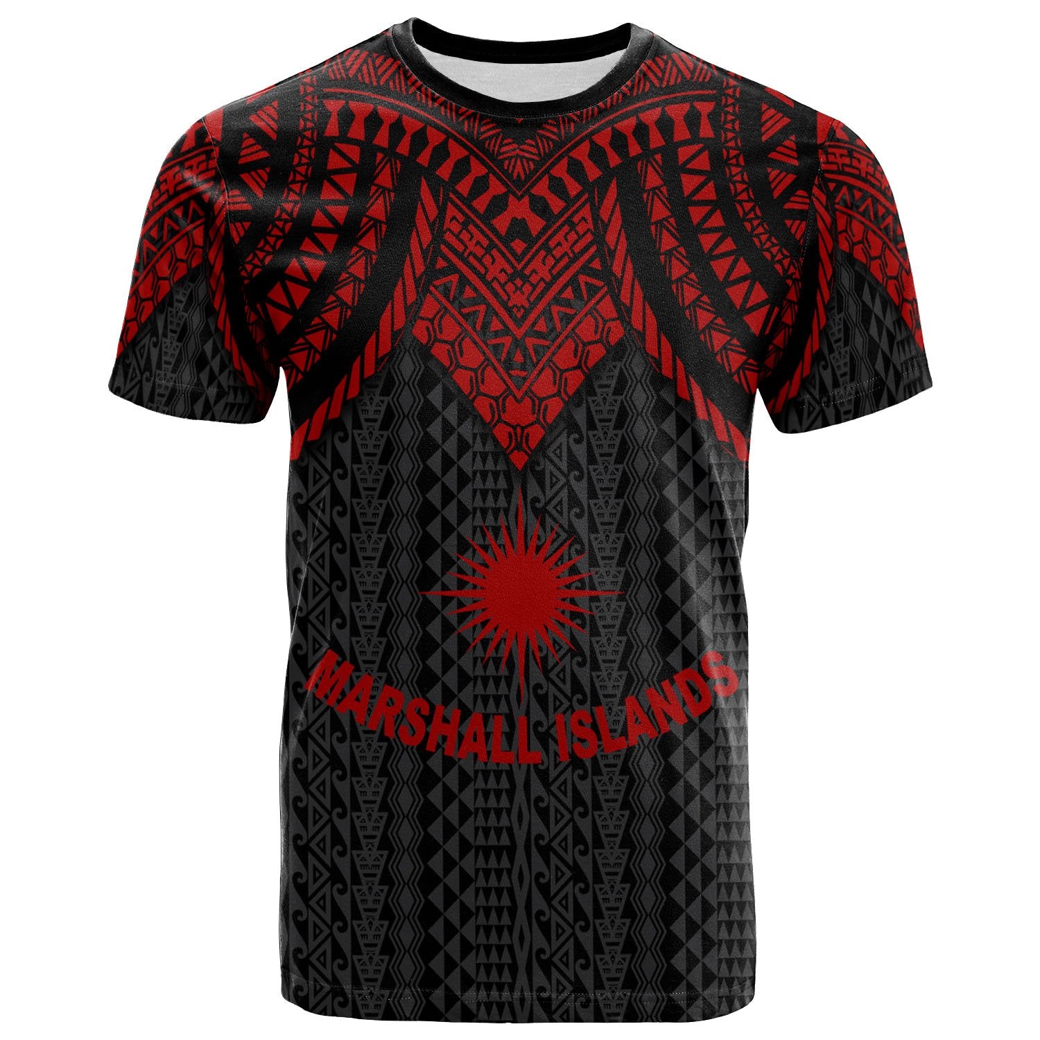 Marshall Islands T Shirt Polynesian Armor Style Red Unisex Red - Polynesian Pride