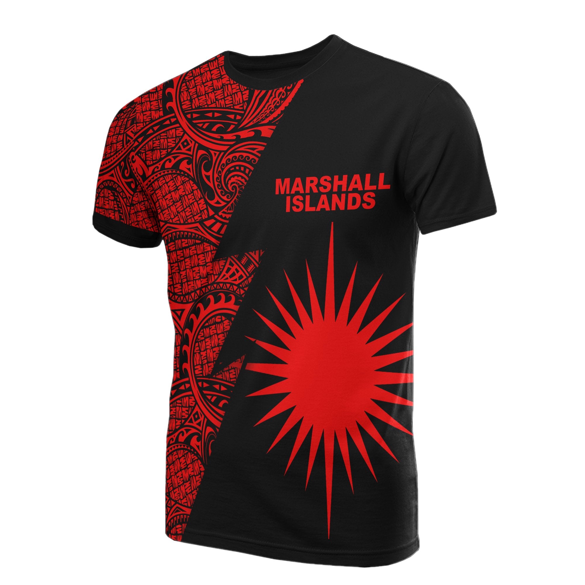 Marshall Islands T Shirt Polynesian Pattern Red Flash Style Unisex Red - Polynesian Pride