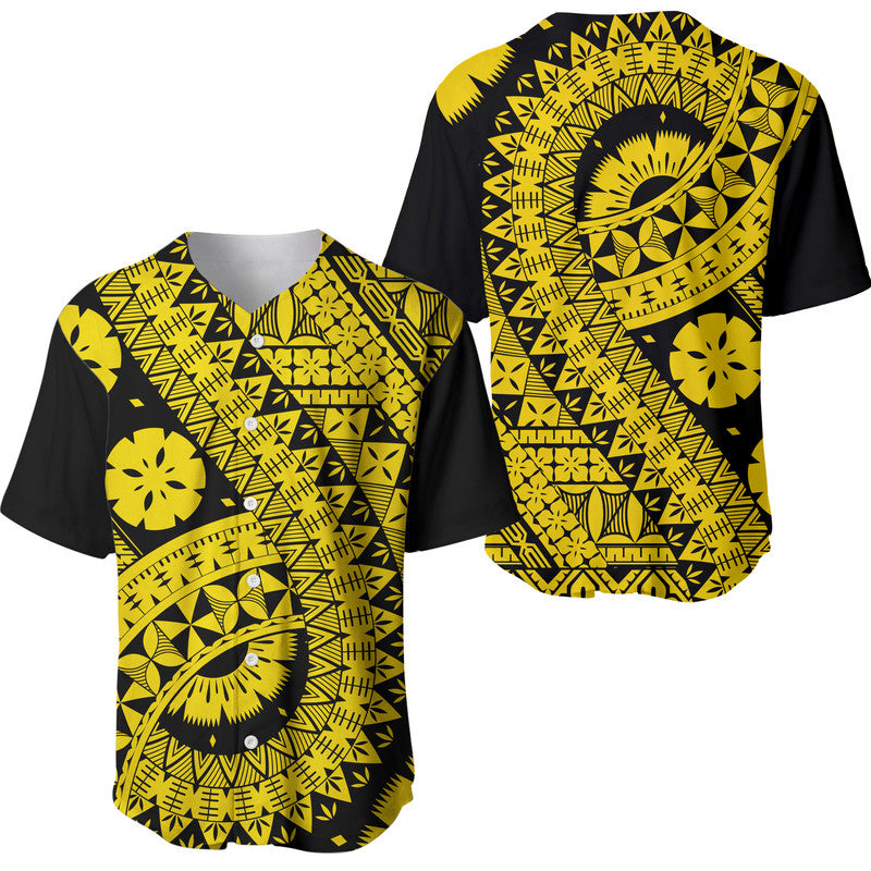 Polynesian Masi Kesa Gold Style Baseball Jersey LT9 Gold - Polynesian Pride