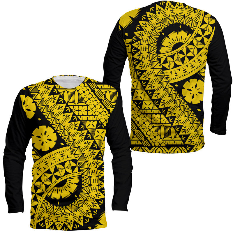 Polynesian Masi Kesa Gold Style Long Sleeve Shirt LT9 Unisex Gold - Polynesian Pride