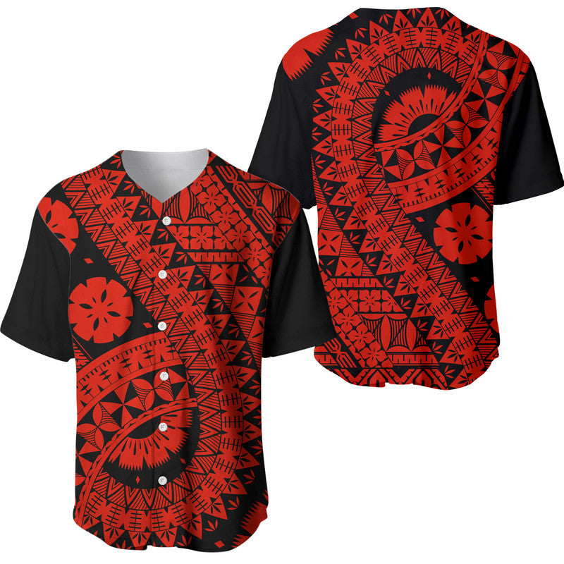 Polynesian Masi Kesa Red Style Baseball Jersey LT9 Red - Polynesian Pride