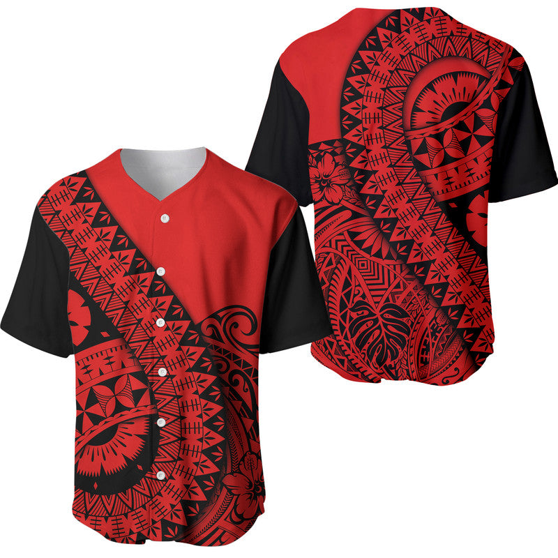 Polynesian Masi Kesa No2 Red Style Baseball Jersey LT9 Red - Polynesian Pride