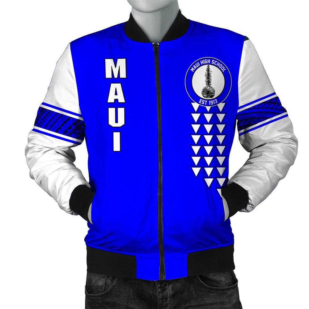 (Personalized) Hawaii Bomber Jacket - Maui High Custom Your Class Bomber Jacket AH Blue Unisex - Polynesian Pride