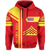 Hawaiian Polynesian Mauna Kea Zipper Hoodie Morale Style Red - Polynesian Pride