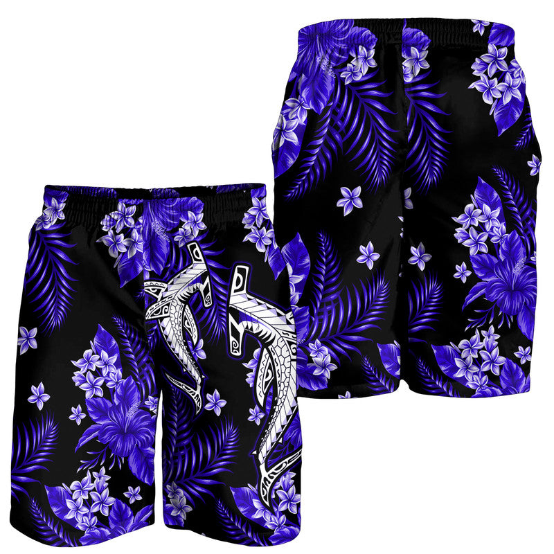 Hawaii Summer Colorful Shark Men Shorts Dark Blue LT6 Blue - Polynesian Pride