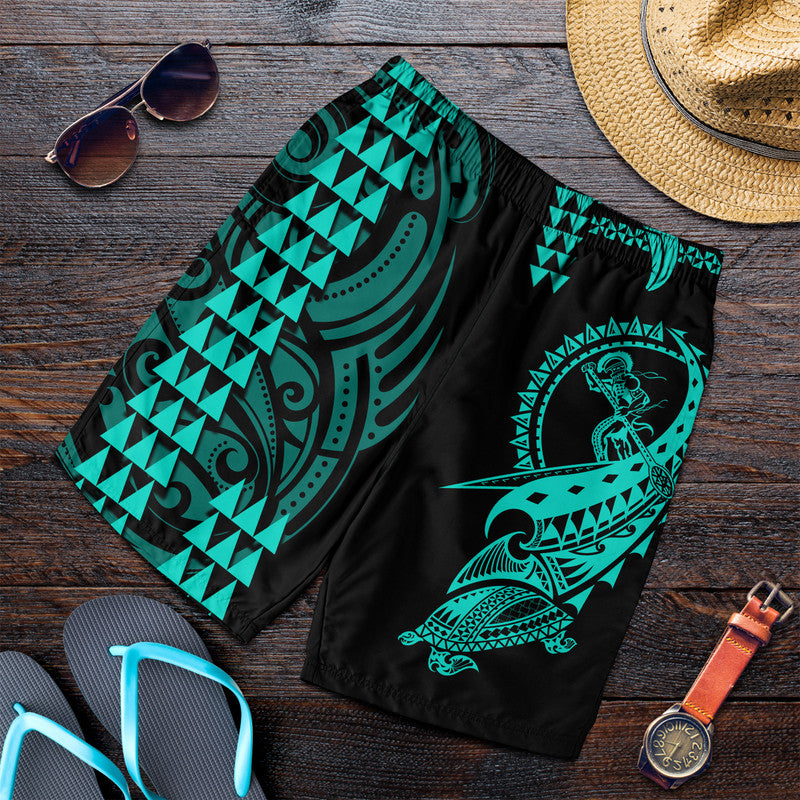 Hawaii Polynesian Warrior Kakau Men Shorts-Green LT6 Green - Polynesian Pride