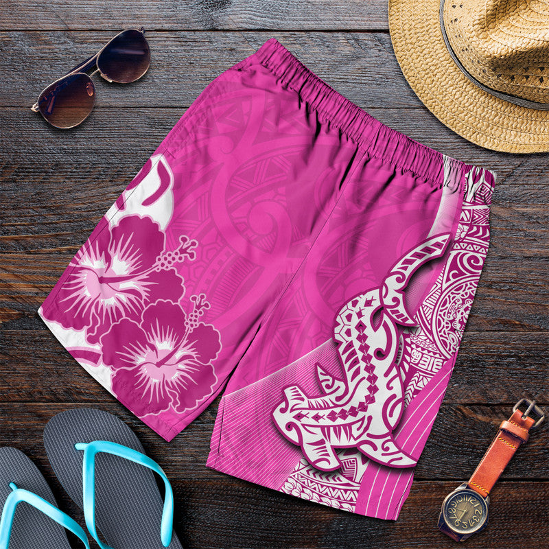 Hawaiian Shark Polynesian Men Shorts Vibe Pink Style LT6 Pink - Polynesian Pride